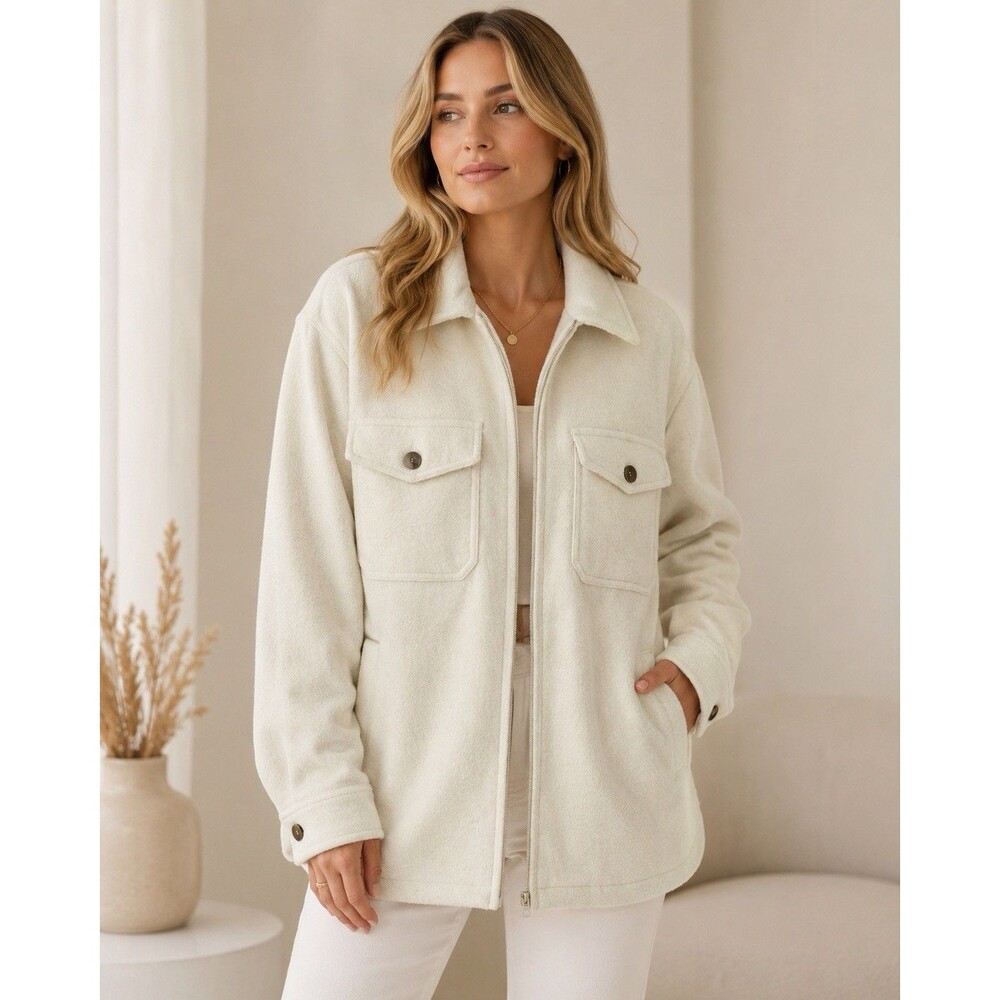 Joie Sherpa Fleece Teddy Shirt Jacket Shacket Womens XL Oversized Ranch Chore